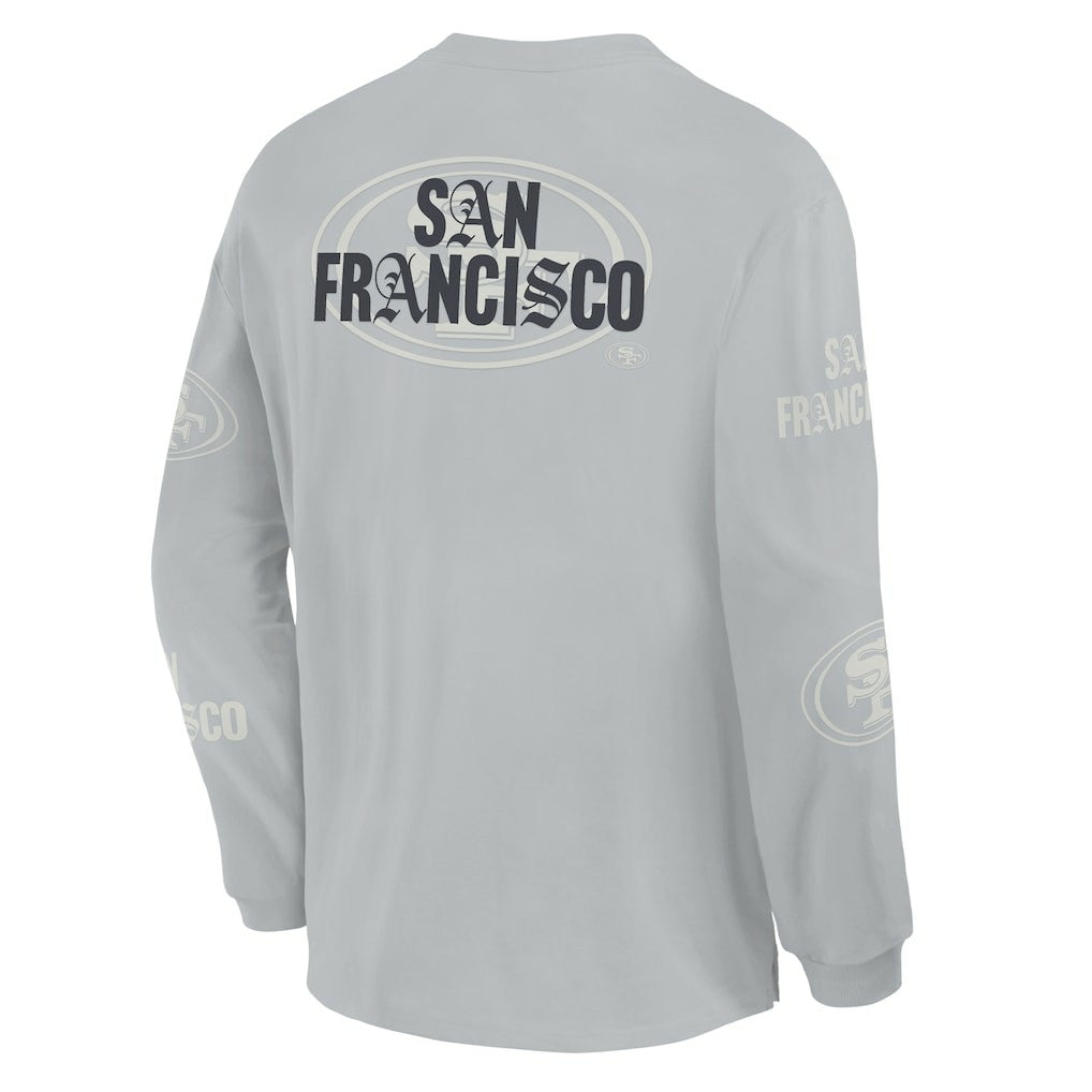 San Francisco 49ers Oversized Type Play Long Sleeve T-Shirt - Gray T-shirts