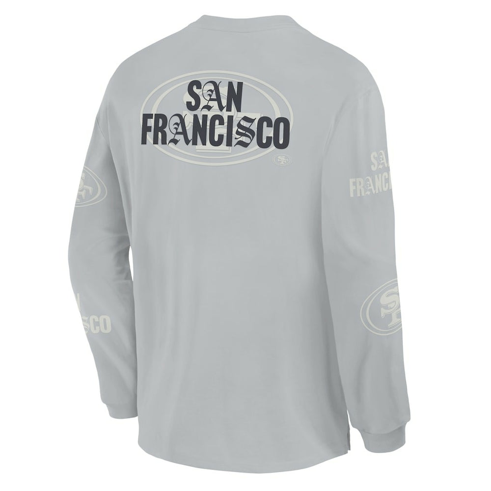 San Francisco 49ers Oversized Type Play Long Sleeve T-Shirt - Gray T-shirts