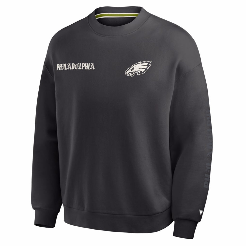 Philadelphia Eagles Oversized Type Play Multi Sweatshirt - Black Sweatshirts