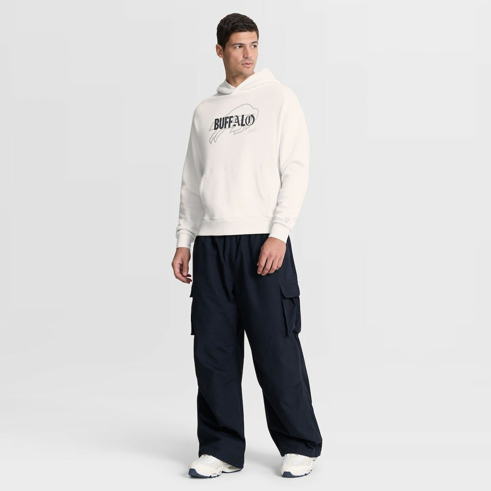 Buffalo Bills Oversized Type Play Location Hoodie - Cream Hoodies