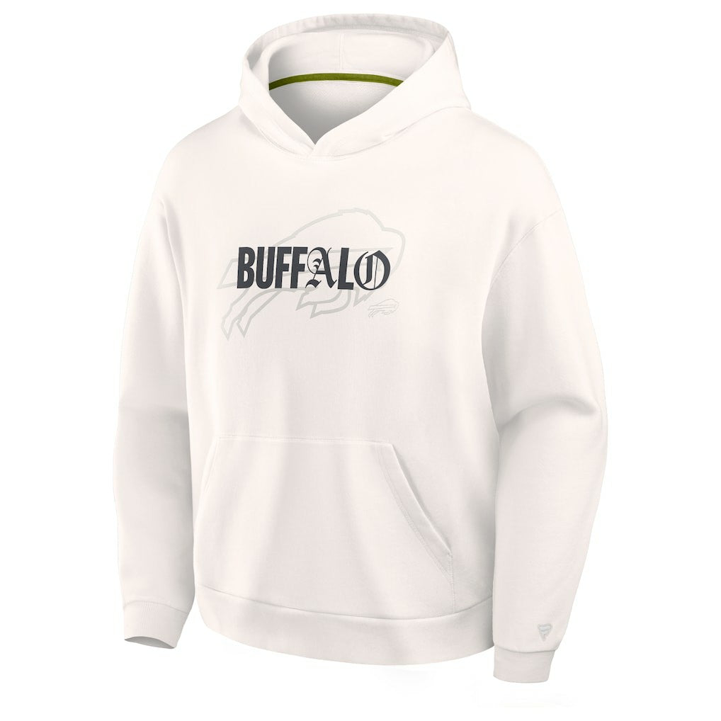 Buffalo Bills Oversized Type Play Location Hoodie - Cream Hoodies