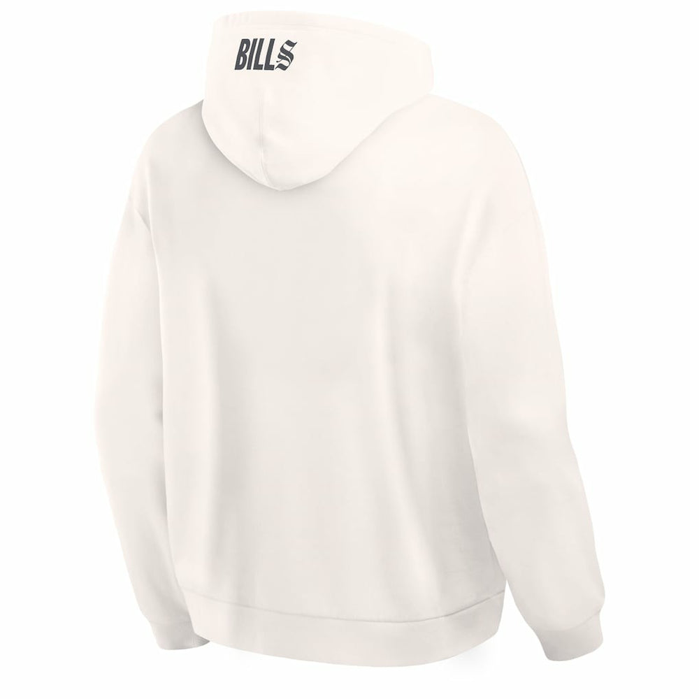 Buffalo Bills Oversized Type Play Location Hoodie - Cream Hoodies