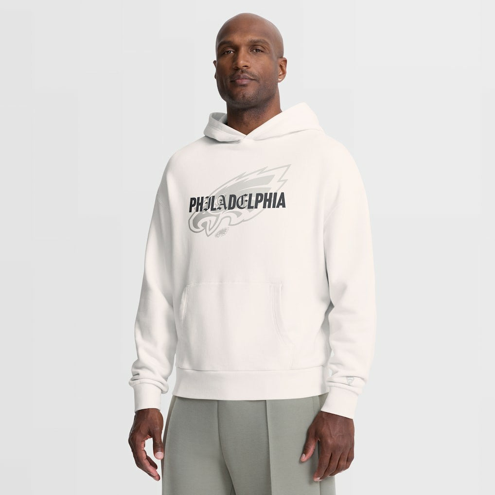Philadelphia Eagles Oversized Type Play Location Hoodie - Cream Hoodies