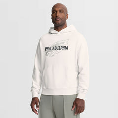 Philadelphia Eagles Oversized Type Play Location Hoodie - Cream Hoodies