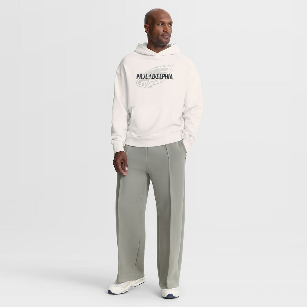 Philadelphia Eagles Oversized Type Play Location Hoodie - Cream Hoodies