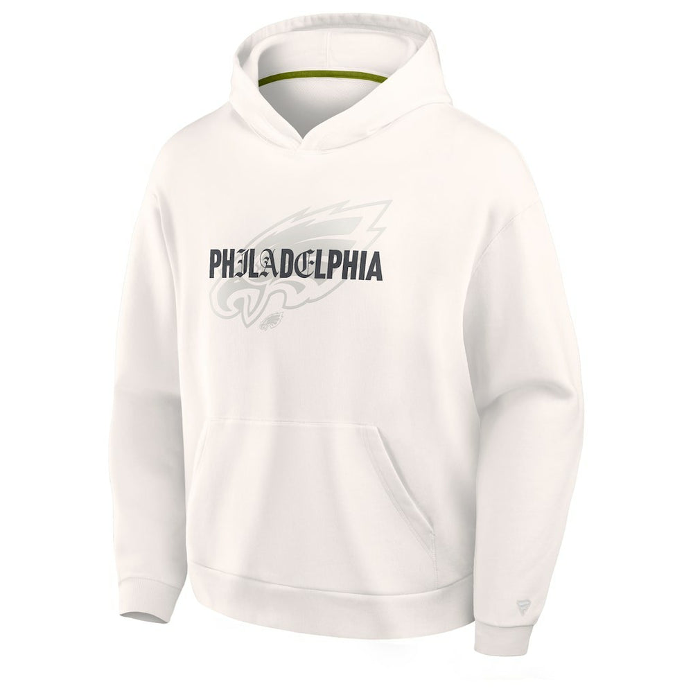 Philadelphia Eagles Oversized Type Play Location Hoodie - Cream Hoodies