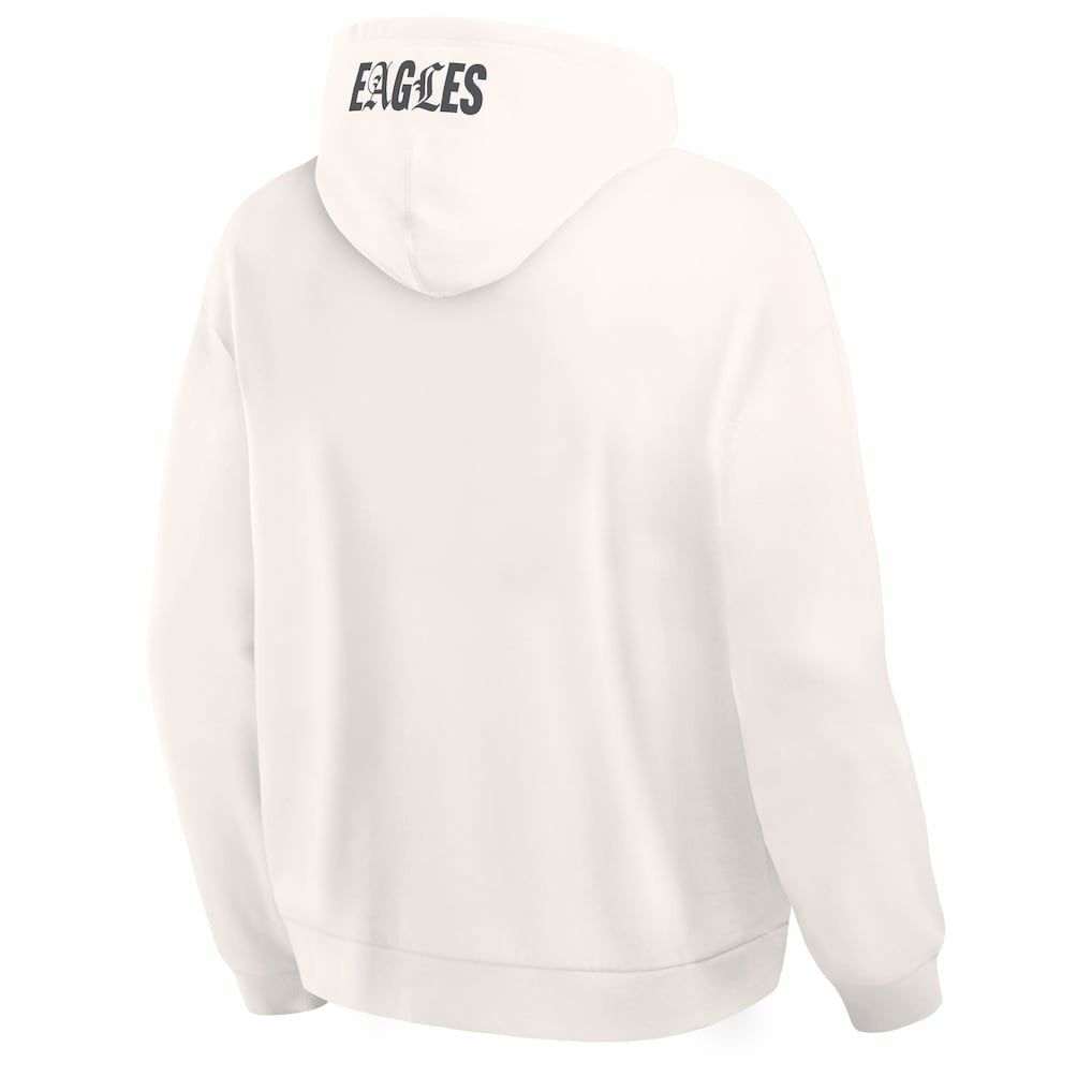 Philadelphia Eagles Oversized Type Play Location Hoodie - Cream Hoodies