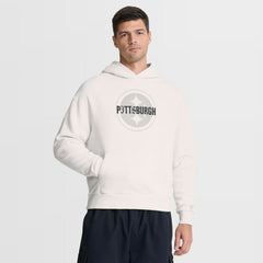 Pittsburgh Steelers Oversized Type Play Location Hoodie - Cream Hoodies