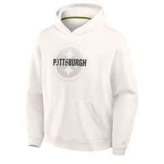 Pittsburgh Steelers Oversized Type Play Location Hoodie - Cream Hoodies