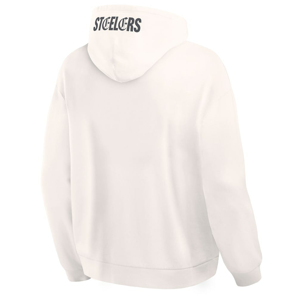 Pittsburgh Steelers Oversized Type Play Location Hoodie - Cream Hoodies