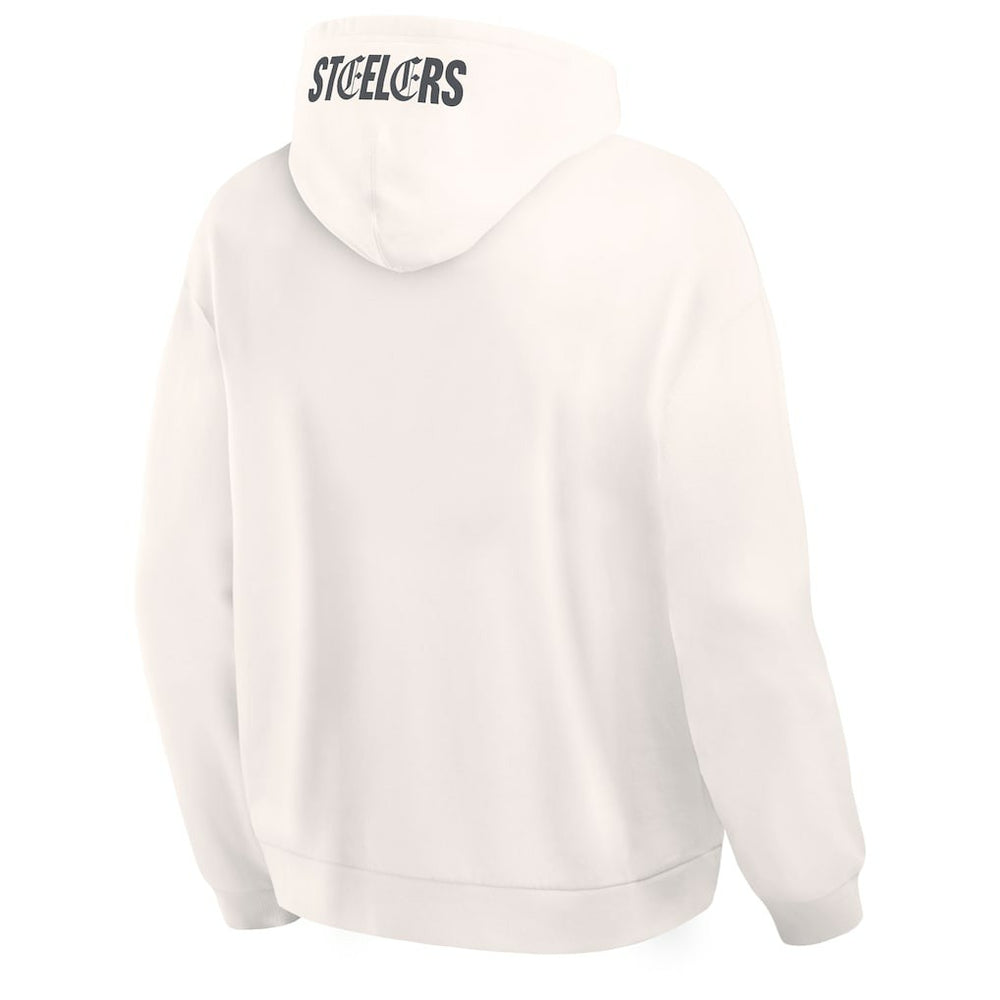 Pittsburgh Steelers Oversized Type Play Location Hoodie - Cream Hoodies