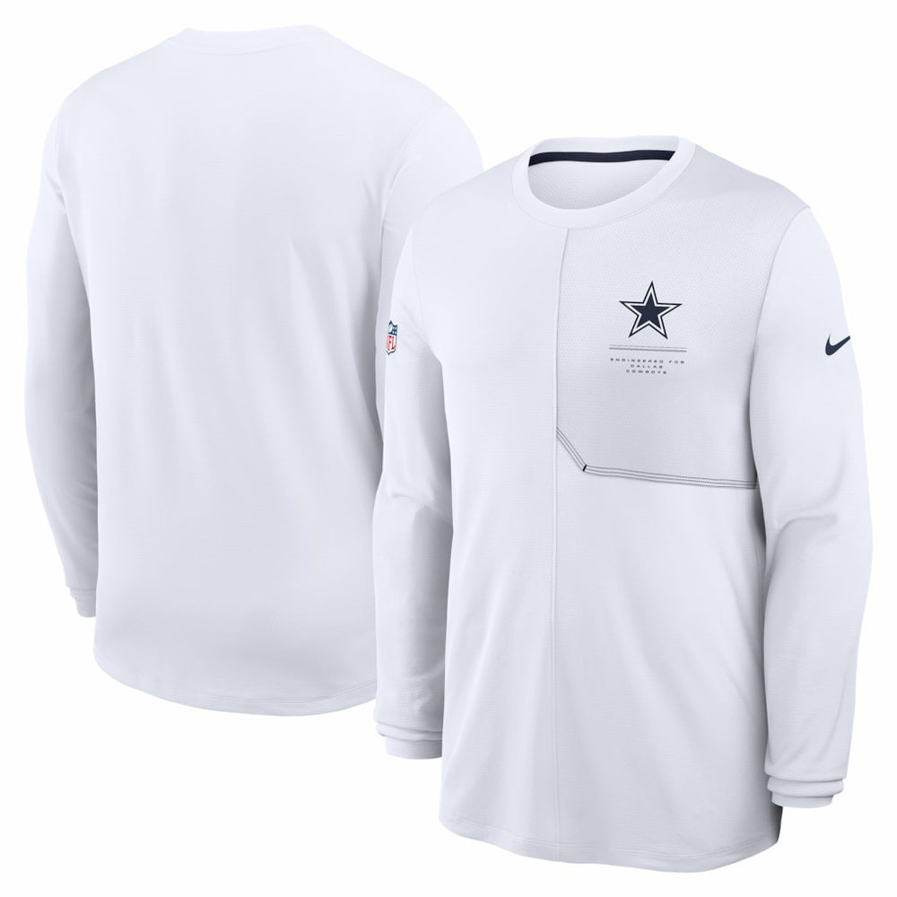 Dallas Cowboys Sideline Coach UV Dri-FIT Long Sleeve Shirt - White