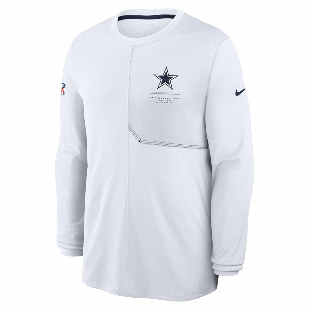 Dallas Cowboys Sideline Coach UV Dri-FIT Long Sleeve Shirt - White
