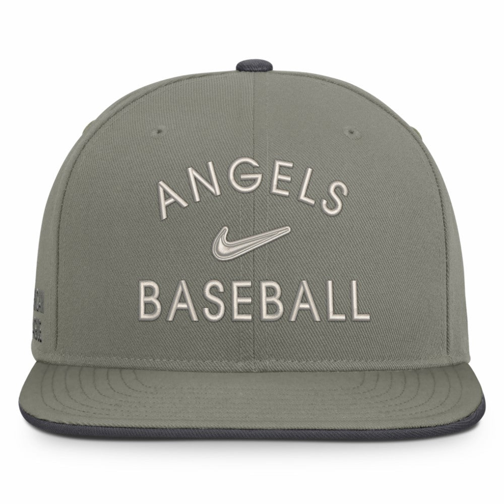 Los Angeles Angels Nike Pro Dri-FIT Snapback Hat - Olive Hats