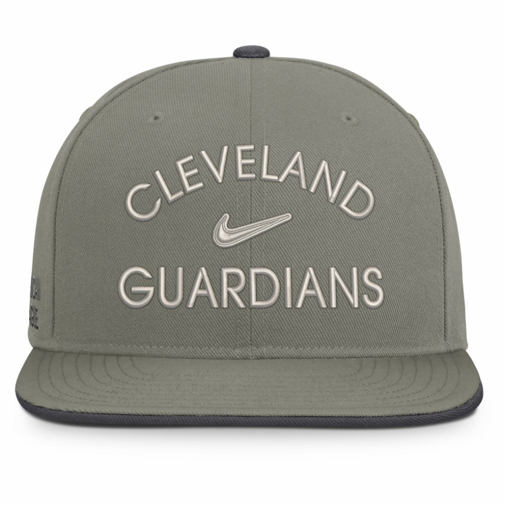 Cleveland Guardians Nike Pro Dri-FIT Snapback Hat - Olive Hats