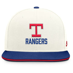 Texas Rangers Nike Cooperstown Pro Dri-FIT Snapback Hat - Cream/Royal Hats