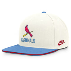 St. Louis Cardinals Nike Cooperstown Pro Dri-FIT Snapback Hat - Cream/Light Blue Hats