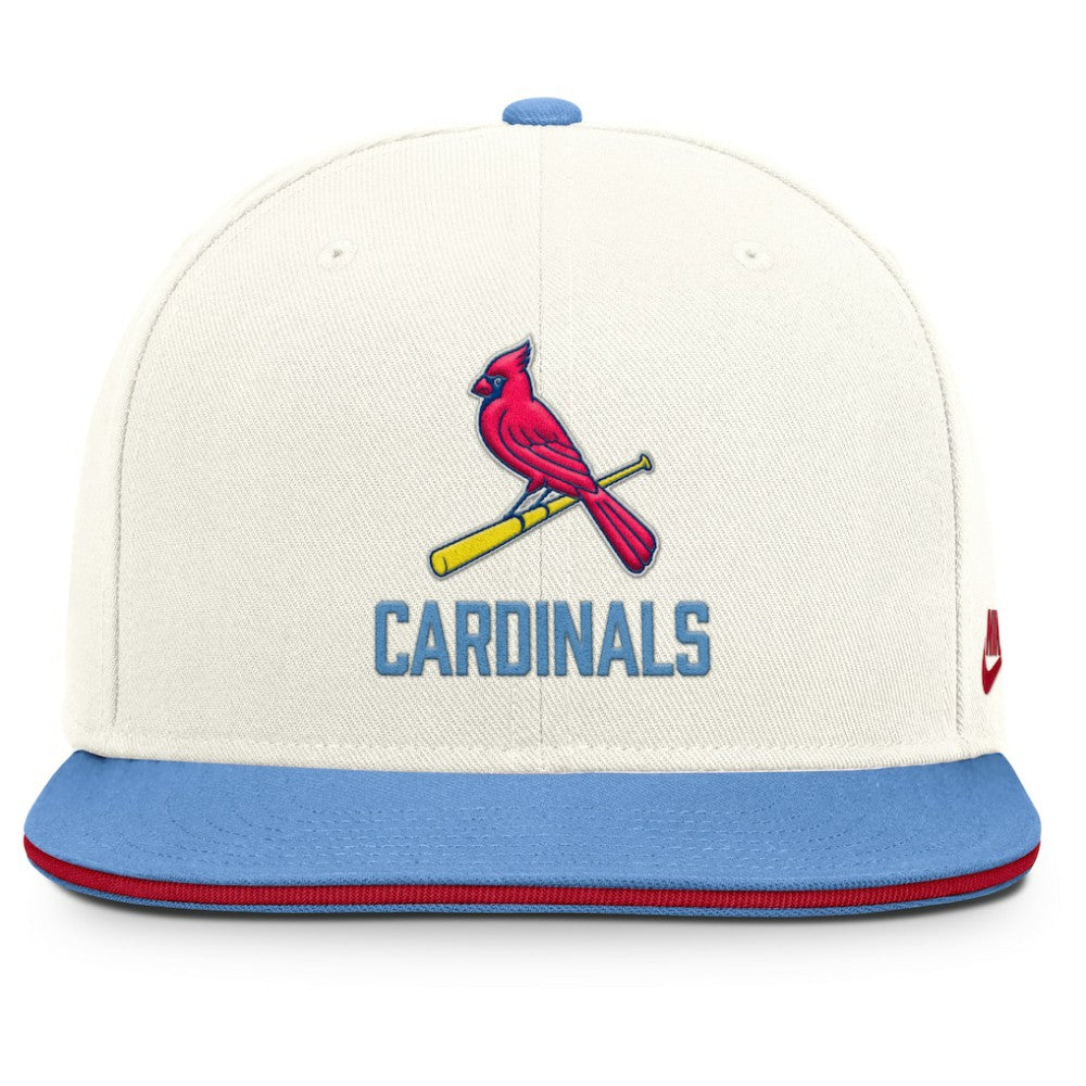 St. Louis Cardinals Nike Cooperstown Pro Dri-FIT Snapback Hat - Cream/Light Blue Hats