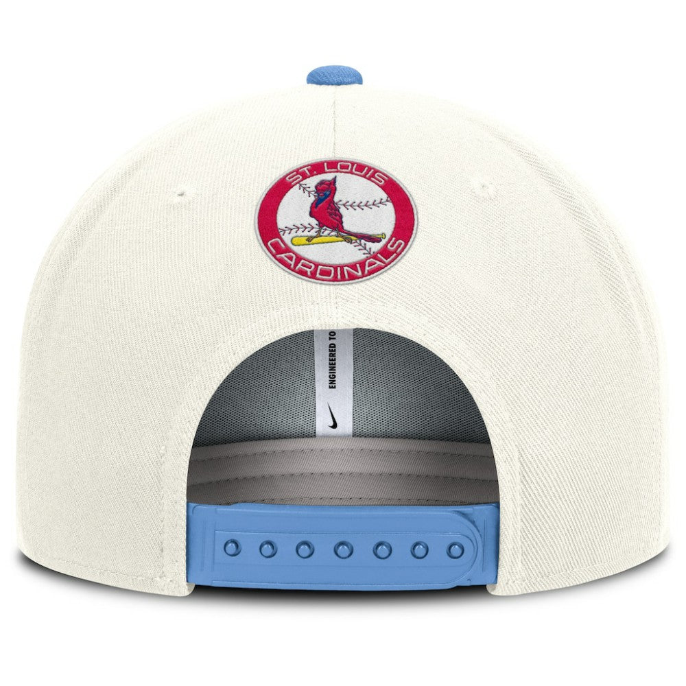 St. Louis Cardinals Nike Cooperstown Pro Dri-FIT Snapback Hat - Cream/Light Blue Hats