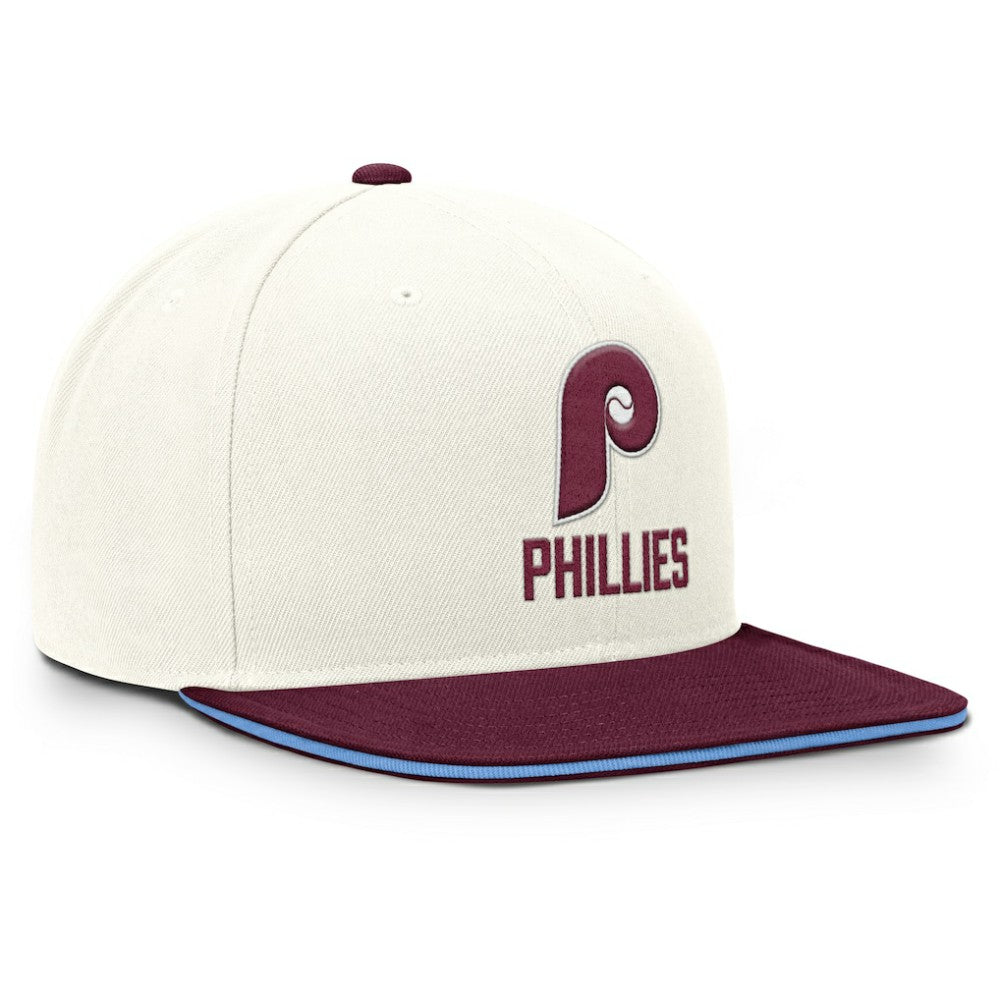 Philadelphia Phillies Nike Cooperstown Pro Dri-FIT Snapback Hat - Cream/Burgundy Hats