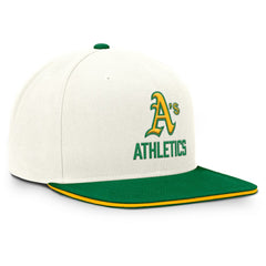 Athletics Nike Cooperstown Pro Dri-FIT Snapback Hat - Cream/Green Hats