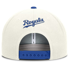 Kansas City Royals Nike Cooperstown Pro Dri-FIT Snapback Hat - Cream/Royal Hats