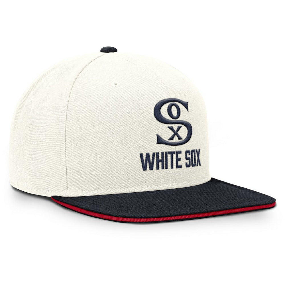 Chicago White Sox Nike Cooperstown Pro Dri-FIT Snapback Hat - Cream/Navy Hats