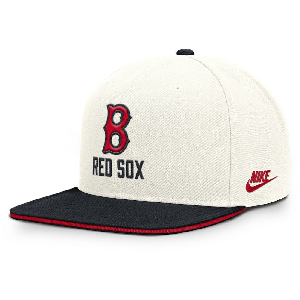 Boston Red Sox Nike Cooperstown Pro Dri-FIT Snapback Hat - Cream/Navy Hats