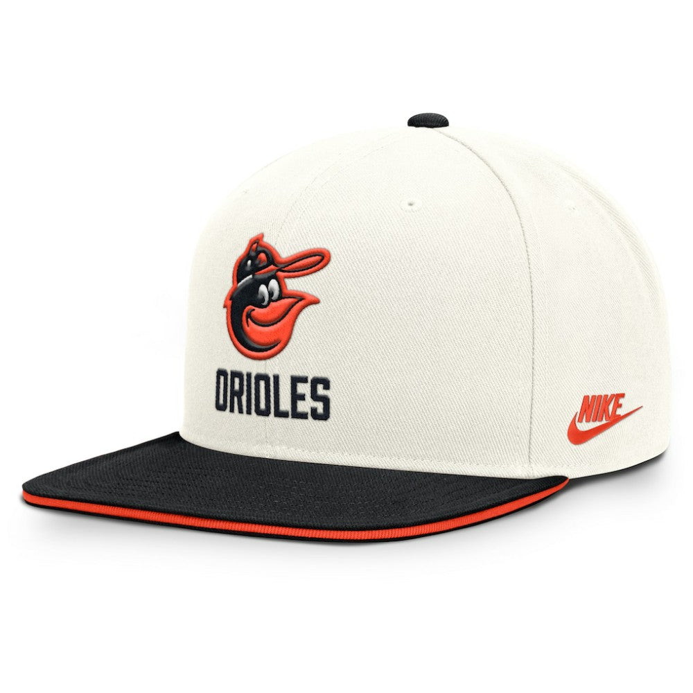 Baltimore Orioles Nike Cooperstown Pro Dri-FIT Snapback Hat - Cream/Black Hats
