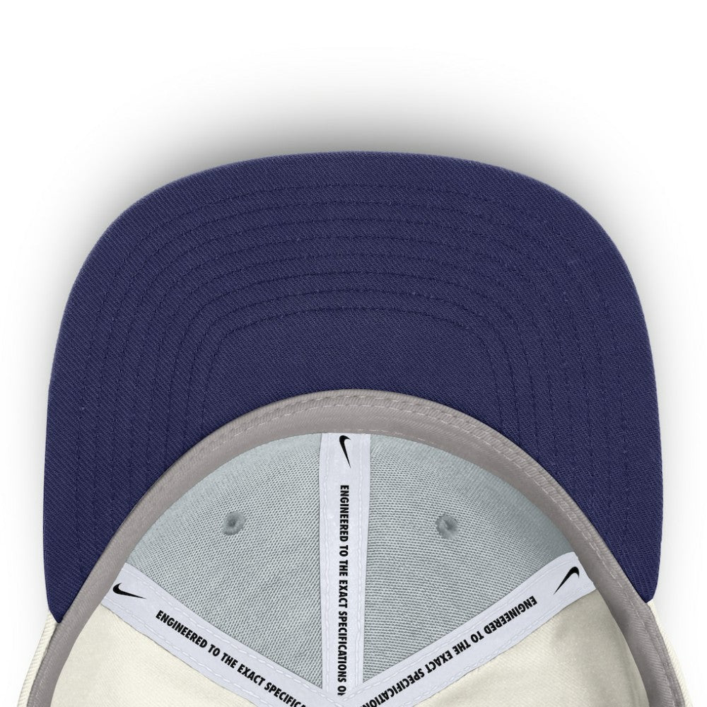 Atlanta Braves Nike Cooperstown Pro Dri-FIT Snapback Hat - Cream/Royal Hats