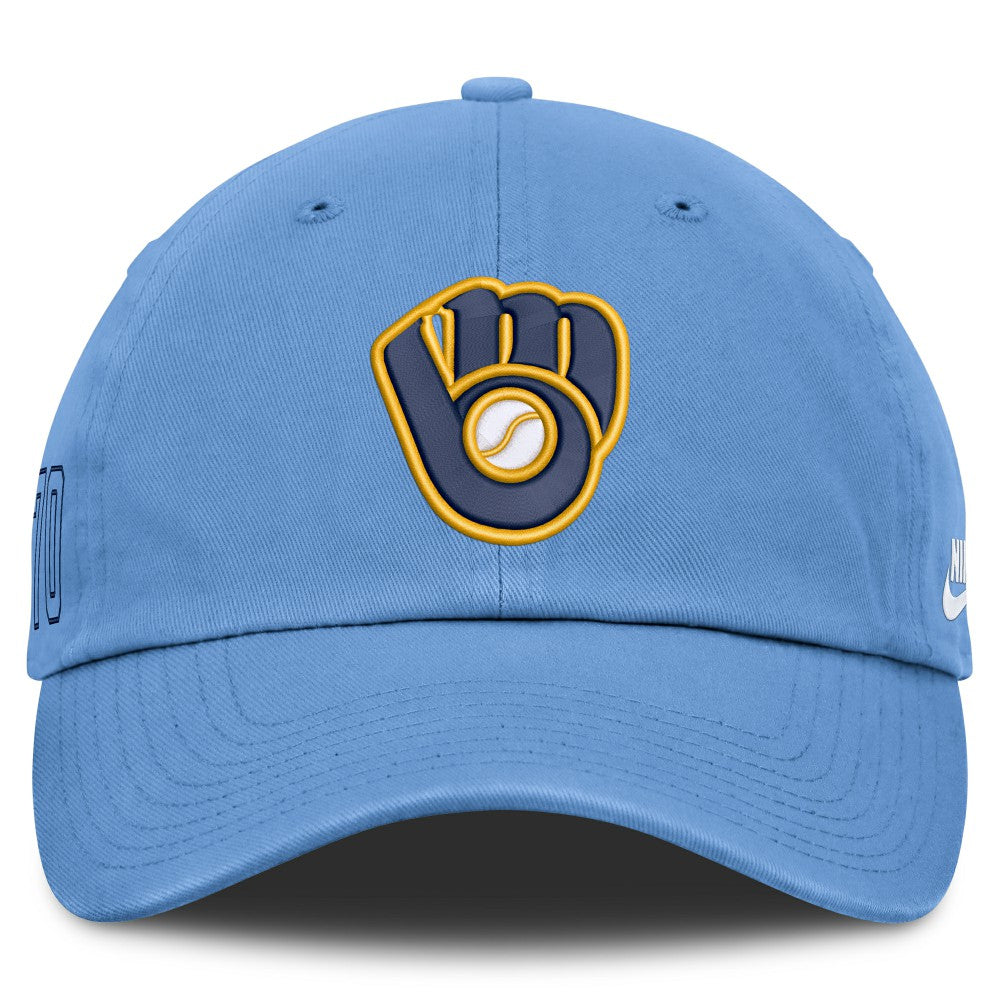 Milwaukee Brewers Nike Cooperstown Club Adjustable Hat - Light Blue Hats