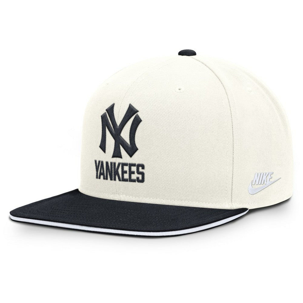 New York Yankees Nike Cooperstown Pro Dri-FIT Snapback Hat - Cream/Navy Hats