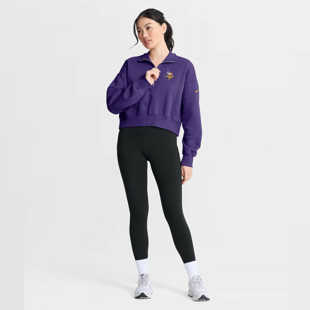 Minnesota Vikings Women's Phoenix Fleece Quarter-Zip Sweatshirt - Purple Sweatshirts