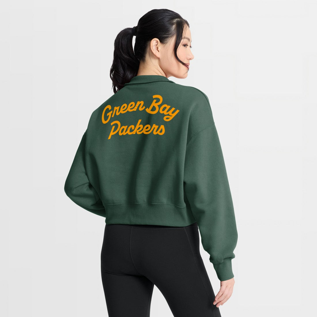 Green Bay Packers Women's Phoenix Fleece Quarter-Zip Sweatshirt - Green Sweatshirts