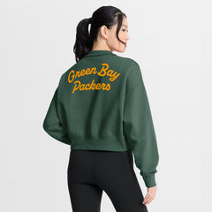 Green Bay Packers Women's Phoenix Fleece Quarter-Zip Sweatshirt - Green Sweatshirts