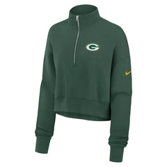Green Bay Packers Women's Phoenix Fleece Quarter-Zip Sweatshirt - Green Sweatshirts