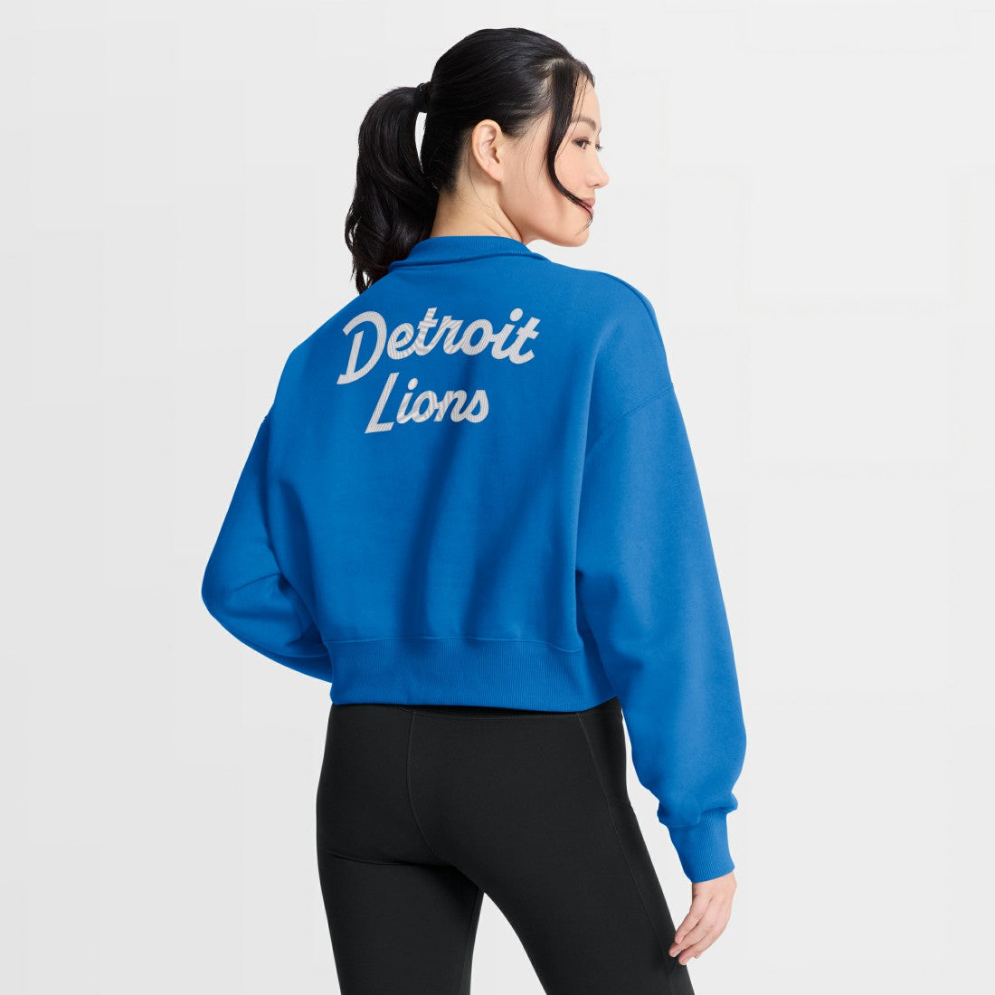 Detroit Lions Women's Phoenix Fleece Quarter-Zip Sweatshirt - Blue Sweatshirts