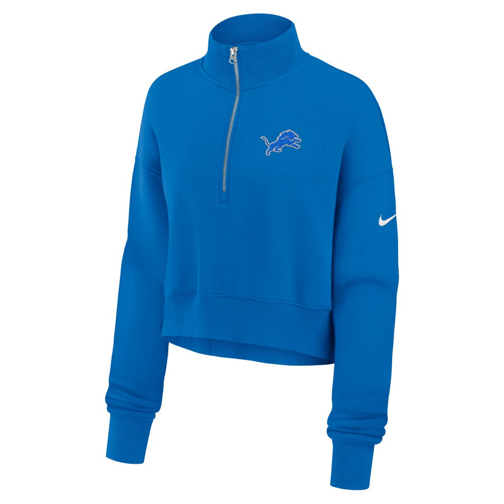 Detroit Lions Women's Phoenix Fleece Quarter-Zip Sweatshirt - Blue Sweatshirts