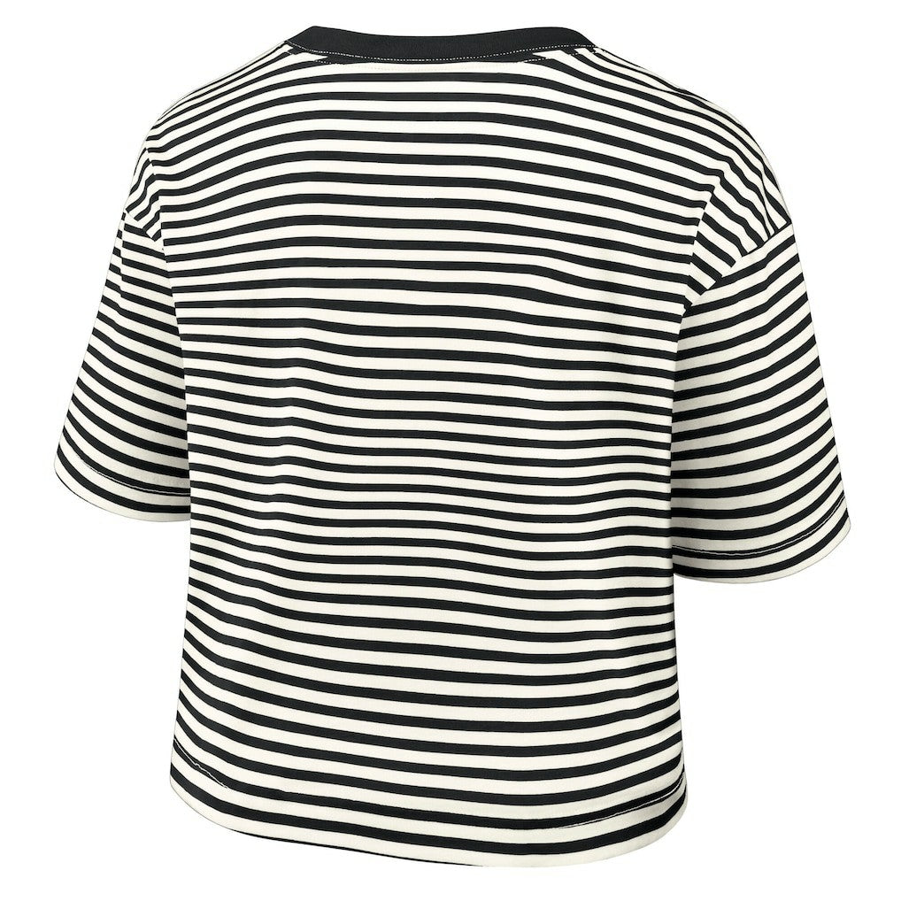 Pittsburgh Steelers Women's Striped Cropped T-Shirt - Black/Cream T-shirts