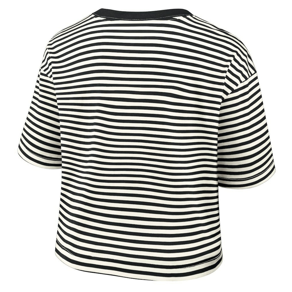 Pittsburgh Steelers Women's Striped Cropped T-Shirt - Black/Cream T-shirts