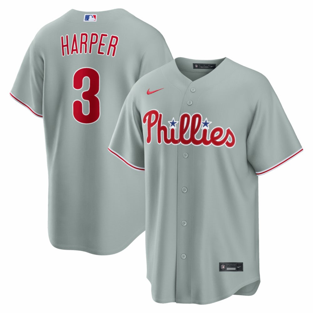 Bryce Harper Philadelphia Phillies Nike Road Replica Jersey - Gray Jerseys
