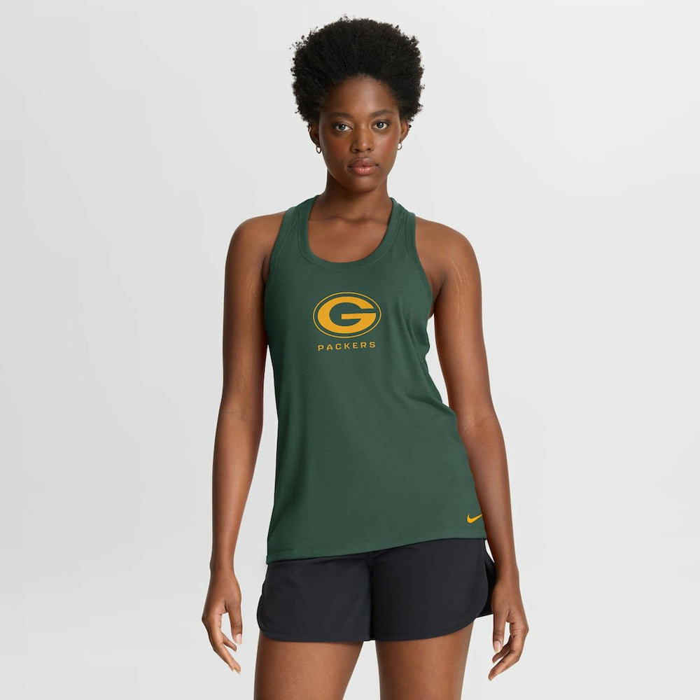 Green Bay Packers Women's Hurry Up Tri-Blend Dri-FIT Tank Top - Green Tops