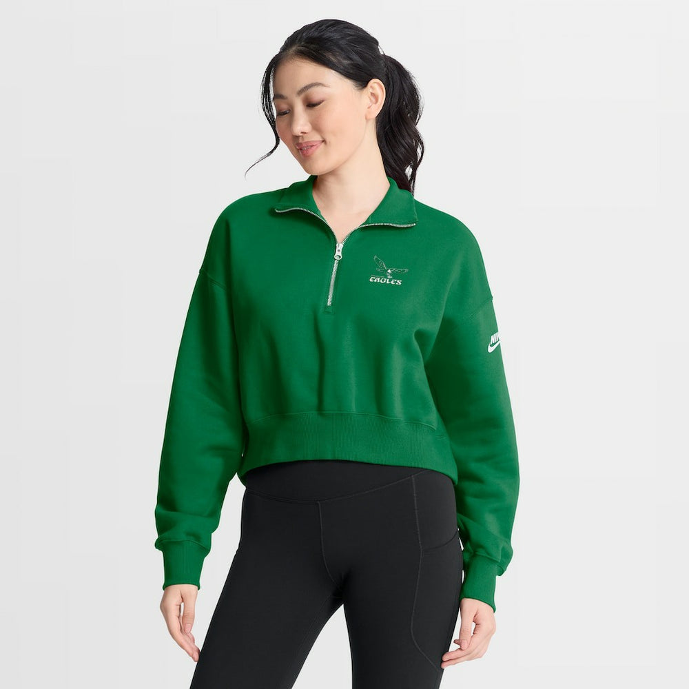 Philadelphia Eagles Women's Phoenix Fleece Quarter-Zip Sweatshirt - Kelly Green Sweatshirts