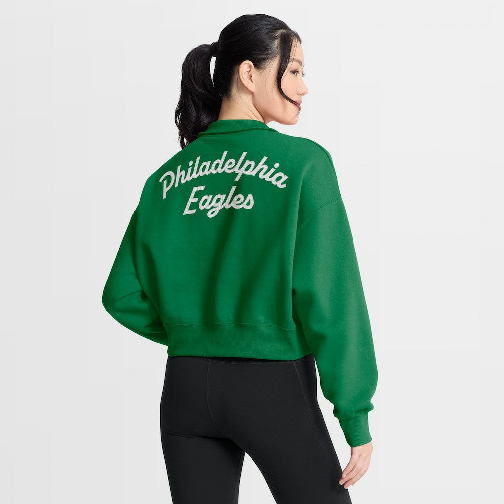 Philadelphia Eagles Women's Phoenix Fleece Quarter-Zip Sweatshirt - Kelly Green Sweatshirts