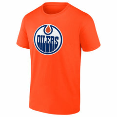 Edmonton Oilers Logo Athletic Essential T-Shirt - Orange | US 2001551958