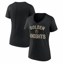 Vegas Golden Knights Logo Athletic Women's Arch Victory V-Neck T-Shirt - Black | US 2001552666