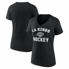 Los Angeles Kings Logo Athletic Women's Arch Victory V-Neck T-Shirt - Black | US 2001552683