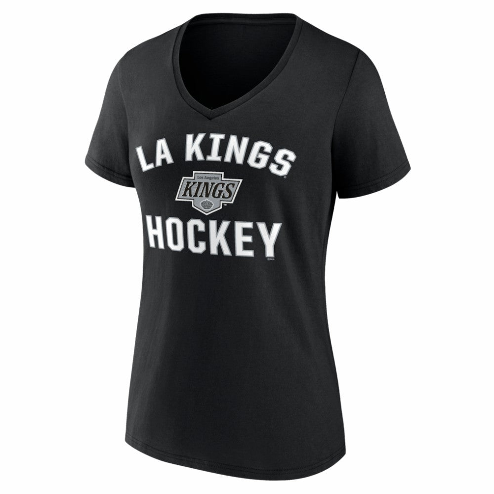 Los Angeles Kings Logo Athletic Women's Arch Victory V-Neck T-Shirt - Black | US 2001552683
