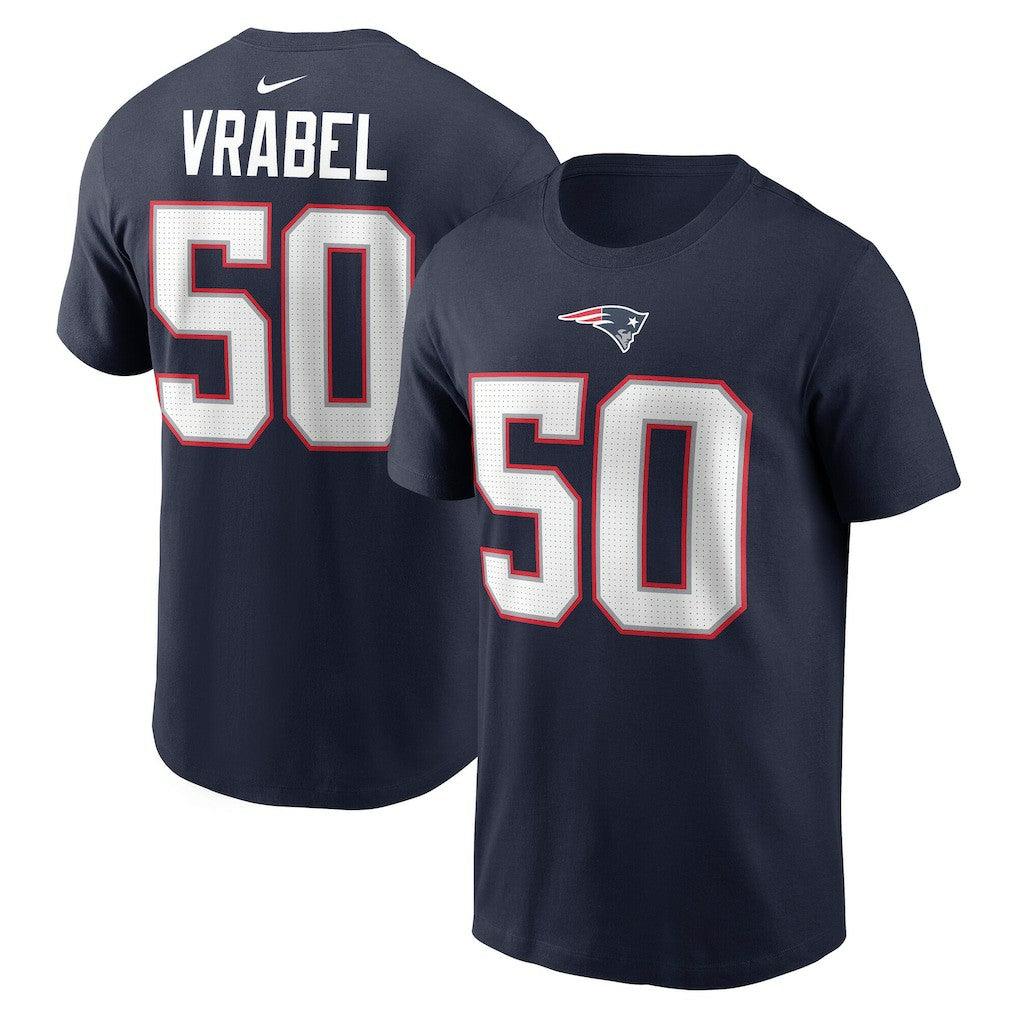 Mike Vrabel New England Patriots Retired Player Name & Number T-Shirt - Navy T-shirts
