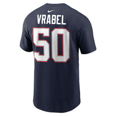 Mike Vrabel New England Patriots Retired Player Name & Number T-Shirt - Navy T-shirts